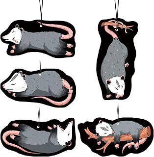 5 Pcs Possum Car Air Freshener for Women Hanging Car Air Fresheners in Banana Peel Aroma Cute Grey Hanging Accessories for Automobile Decor Interior Home, 4.7 x 2.7 Inches