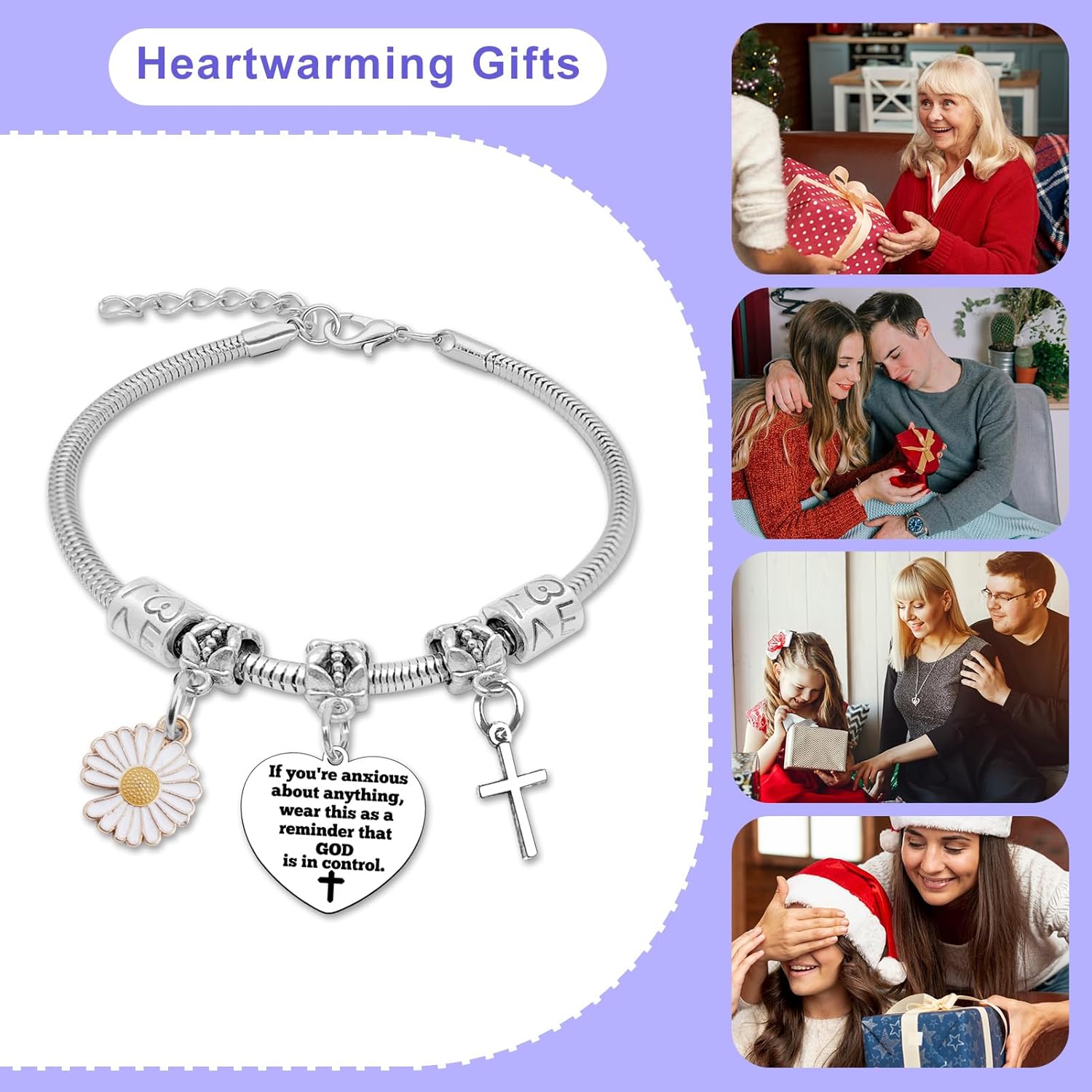 Inspirational Christian Gift for Women Stainless Steel Bracelets Encouragement Bracelet for Women Christian Inspirational Gift Bible Verse Bracelets Gifts Religious Bracelet Christmas Birthday Gifts - Image 5