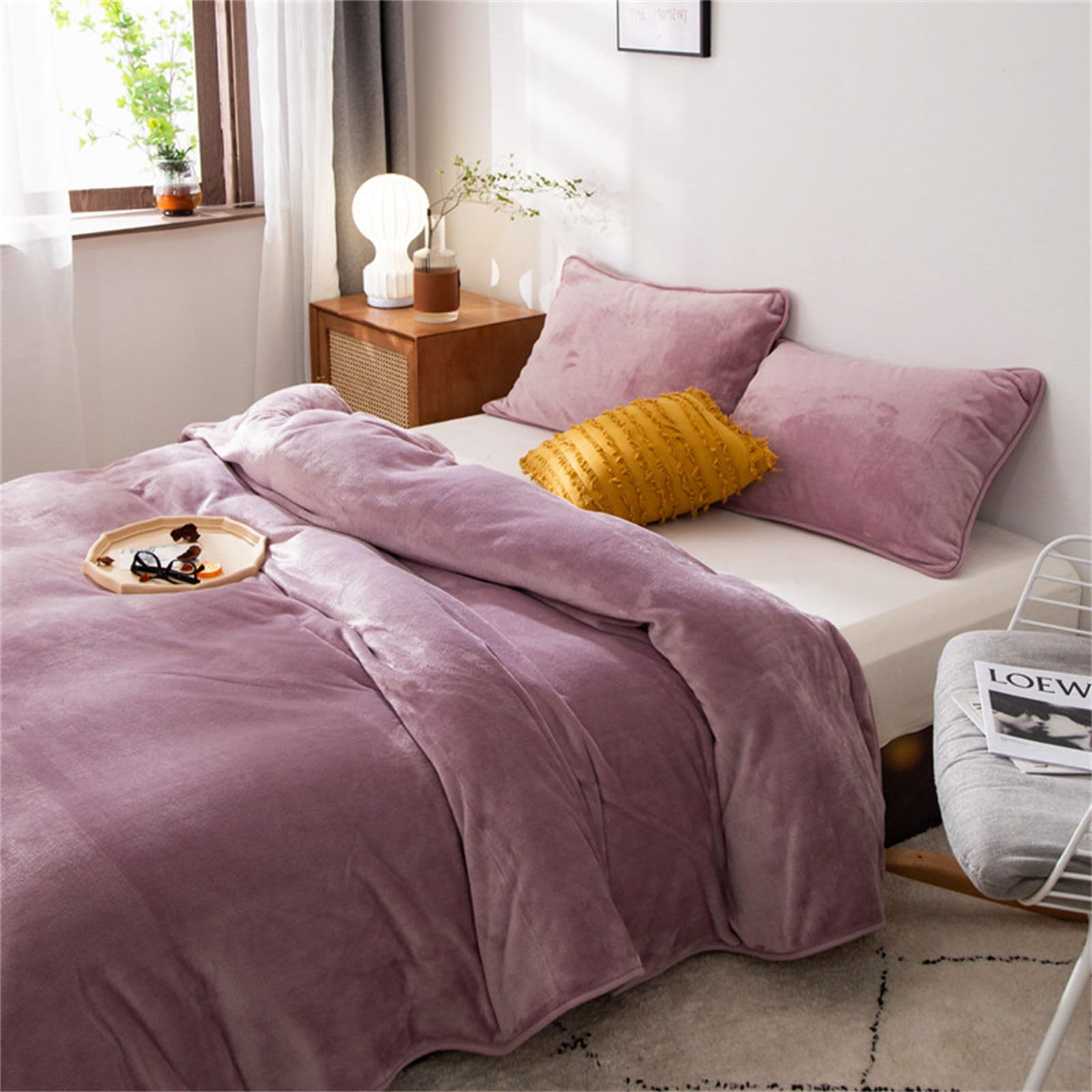 Chickwin Coperta Plaid di Flanella, Coperte Pile Flanella Coperta Divano Microfibra Morbida Coperte Copriletti Calda Trapunta per Singolo Matrimoniale Letto (180x200cm,Viola