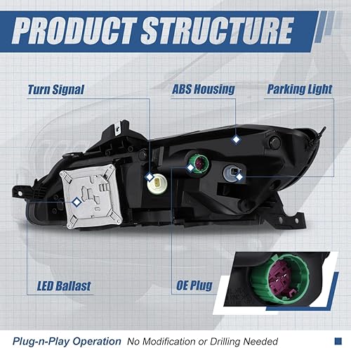 Miniatura 4 de Auto Dynasty Lámparas LED DRL de señal de giro de estacionamiento compatibles con Jeep Cherokee 2014-2018, lado del conductor y del pasajero,