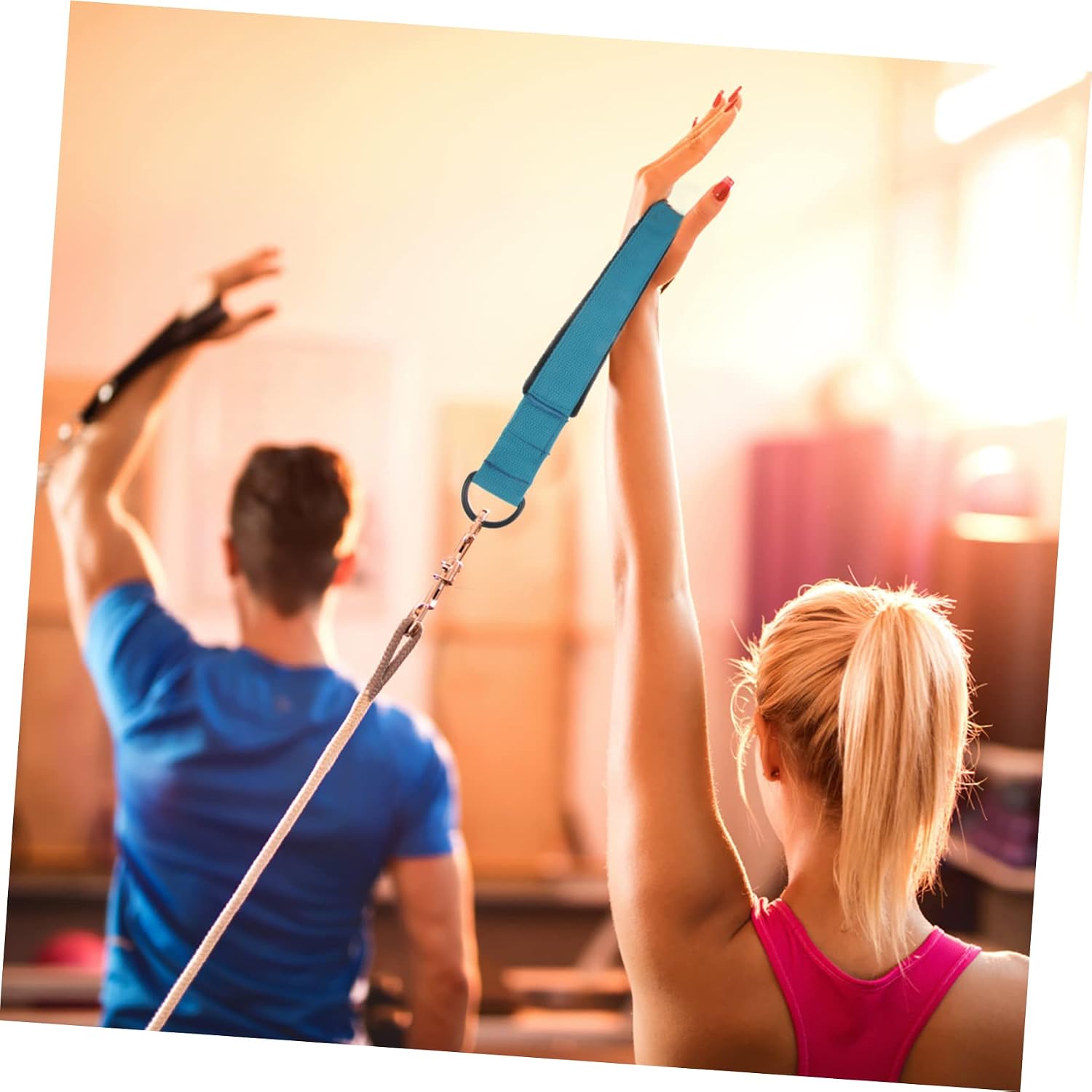 2pcs Pilates Straps Elastic Yoga Stretch Belt for Home Fitness