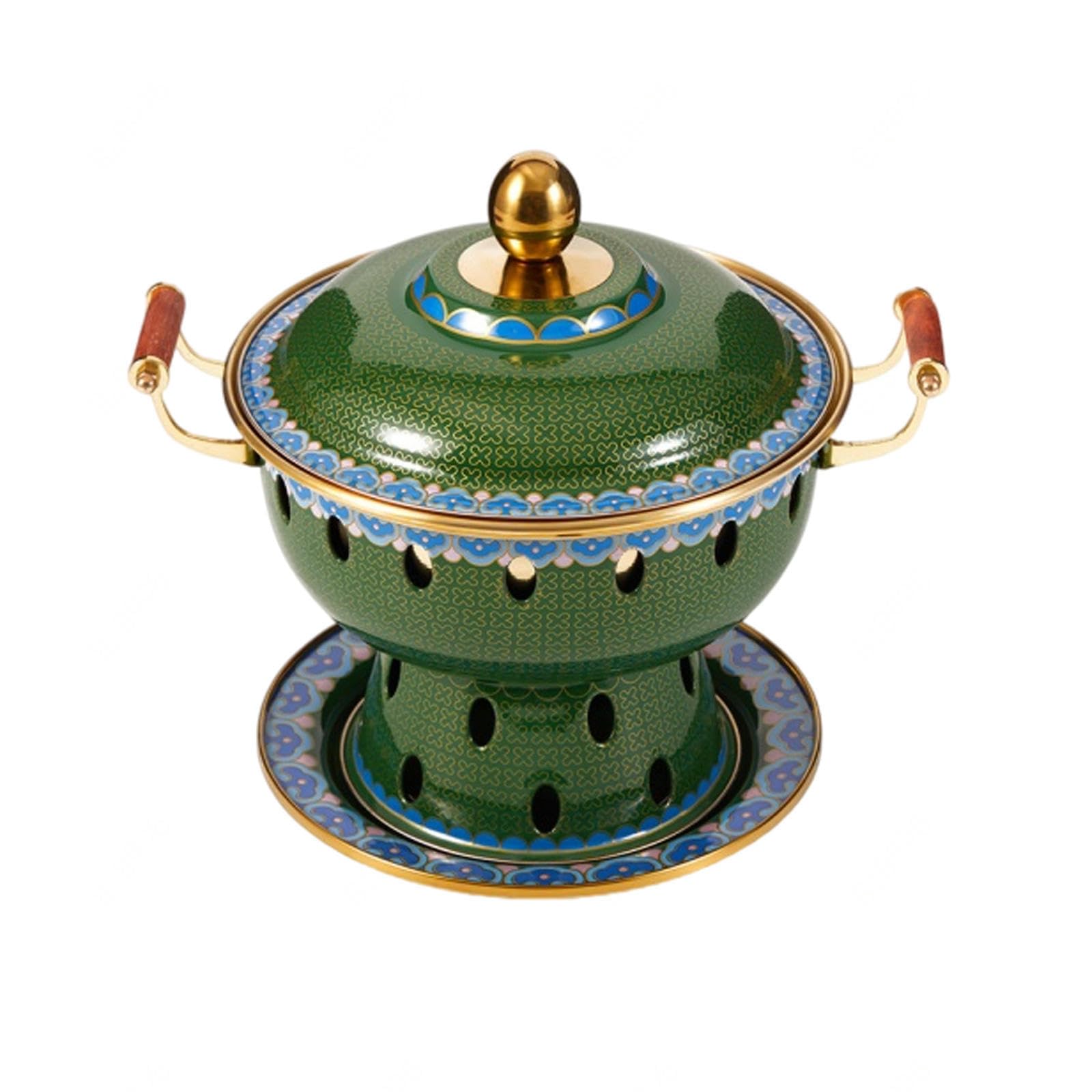 asdchZen Copper Hot Pot,For Steaming Boiling Stew Household Alcohol Stove Small Hot Pot Cloisonne Pure Copper Old-Fashioned Pot Hot Pot,E,X