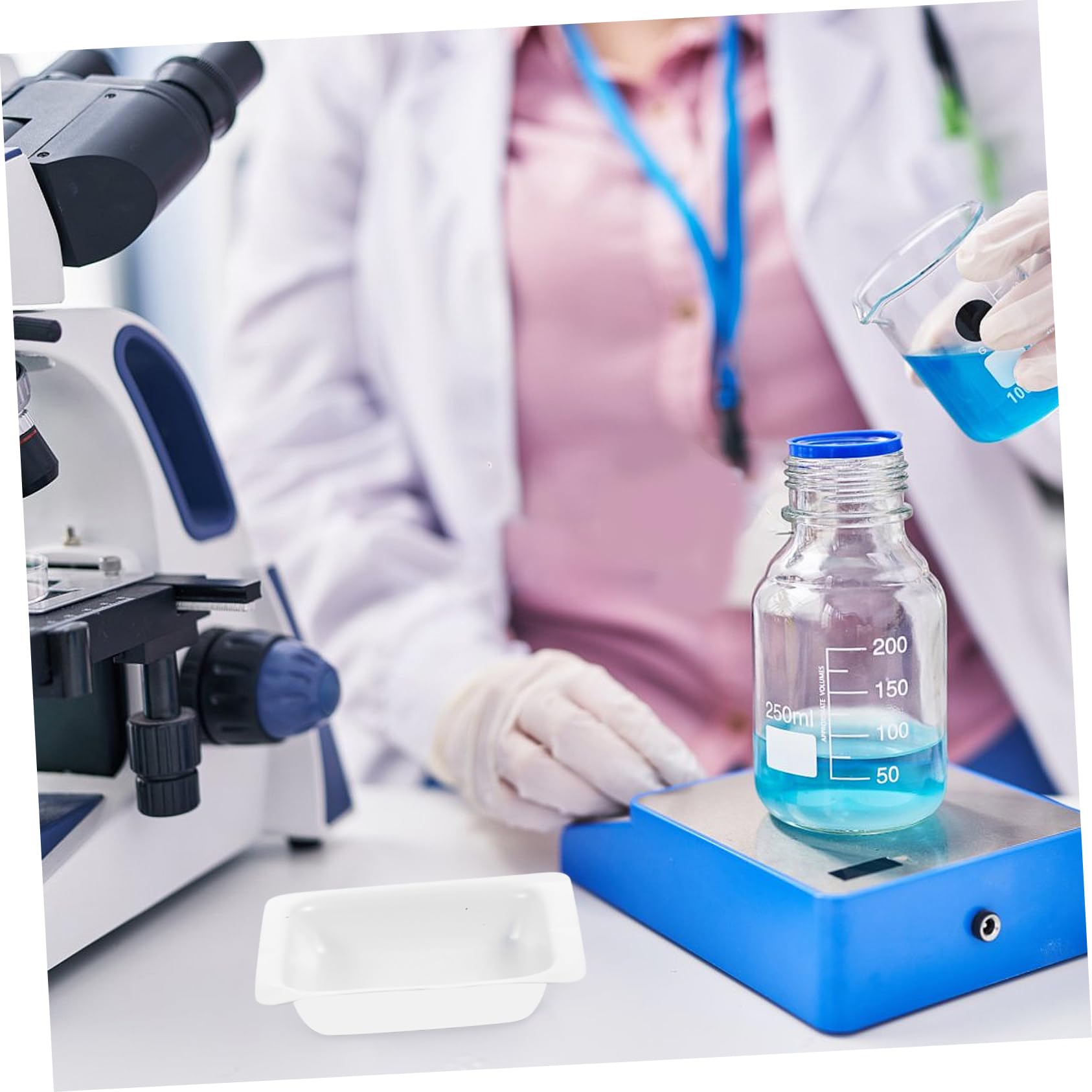 HOMOCONO 20pcs Plastic Weighing Dish for Lab Boat Dish Smooth Anti-Static Surface for Balances Moisture Analyzers