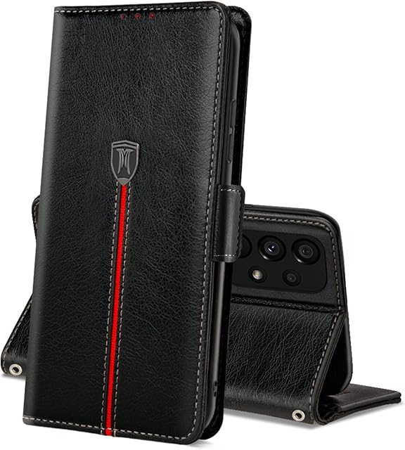 Samsung Galaxy A53 5G Phone Case, Magnetic Wallet Leather Phone Cover with Card Slots, Flip TPU Bumper Galaxy A53 5G Case with Kickstand, Shockproof Protective Case for Samsung A53 5G Black