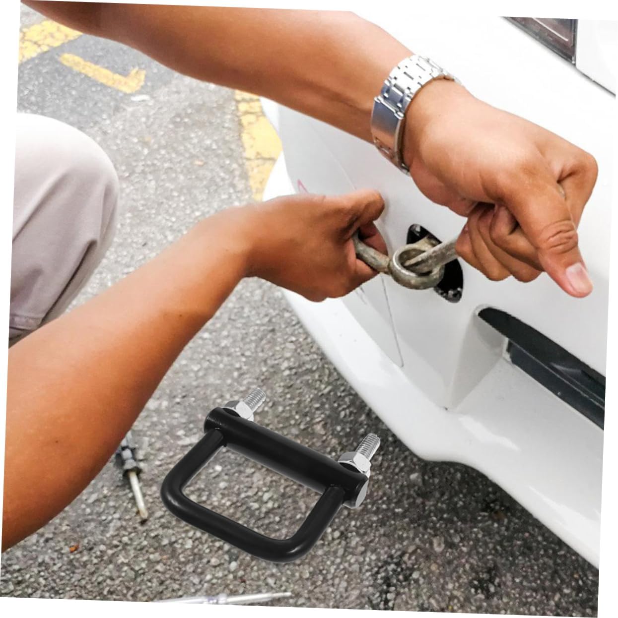 2pcs Heavy Duty Trailer Hitch Clamp Rattle Stabilizer for American Trailers Hitch Mount Tightener Hooks