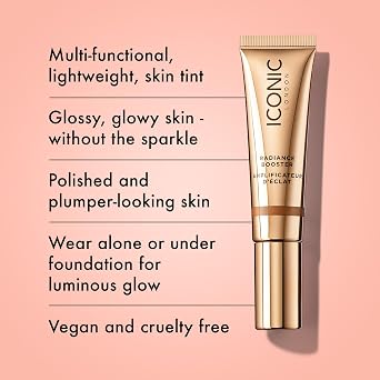 ICONIC LONDON Radiance Booster Tinted Moisturizer for Glowing Skin | Hydrating with Vitamin C & Squalane | Vegan, 1.01 fl oz.