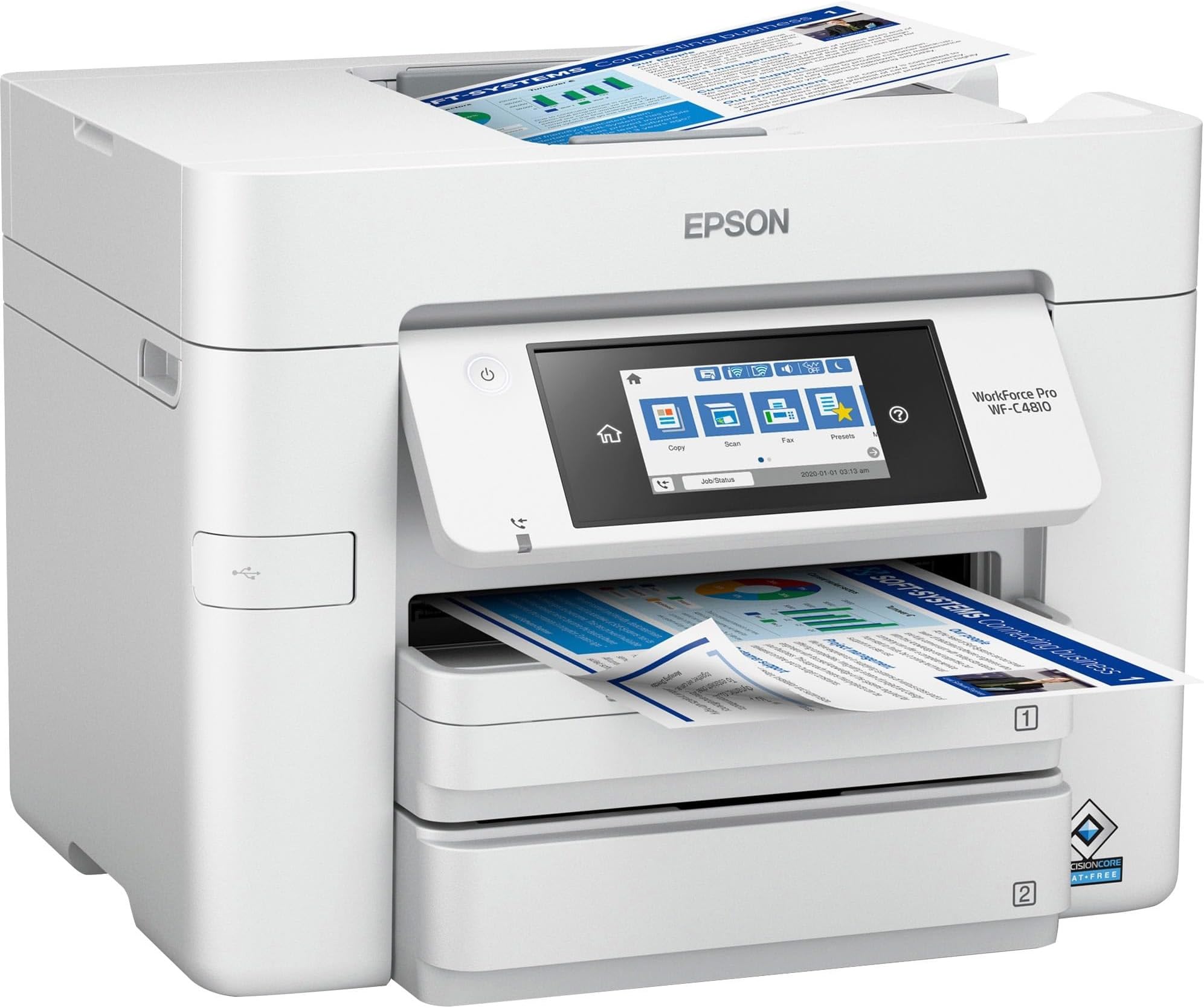 Epson Workforce Pro WF-C4810 Inkjet Multifunction Printer - Color