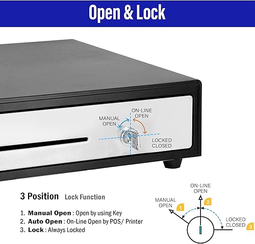 Miniatura 3 de SAM4s - Cajón frontal de acero inoxidable de 16 pulgadas con 5 billetes5 monedas