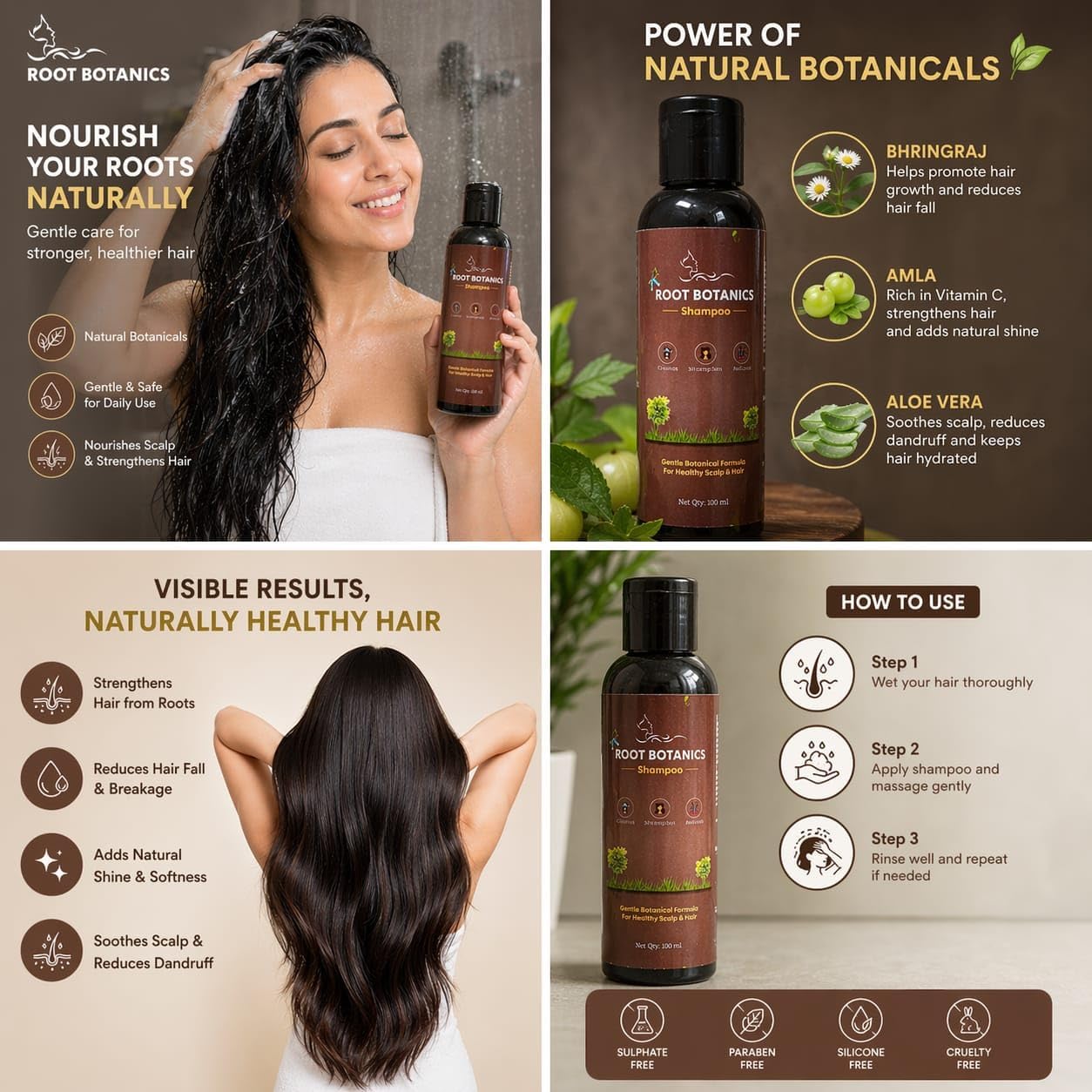 Buy Root Botanics Hair Care Combo Pack of 2 Botanical Shampoo Duo