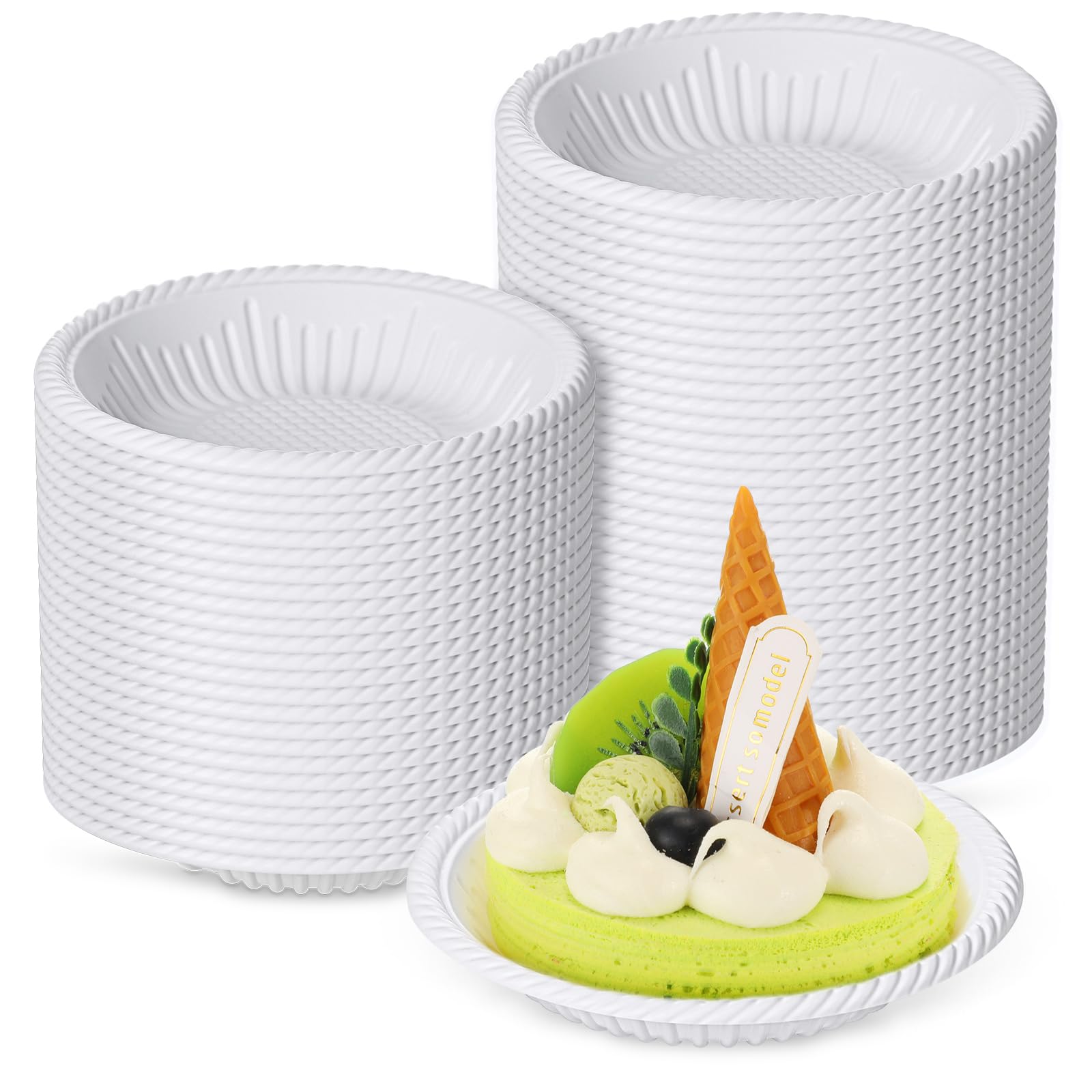 Assiettes très résistantes en amidon de papier pour buffet de cérémonie