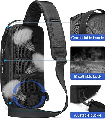 BANGE Sling Bag, Waterproof Men's Chest Bag Shoulder bags Crossbody Sling Backpack for Men……