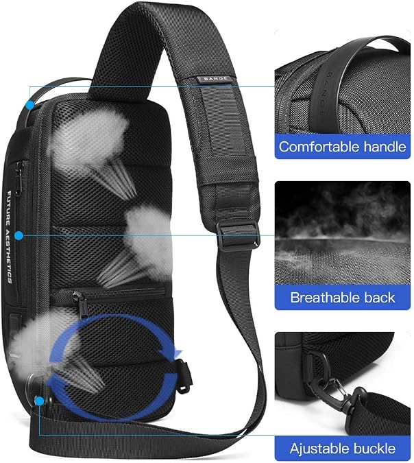 BANGE Sling Bag, Waterproof Men's Chest Bag Shoulder bags Crossbody Sling Backpack for Men……