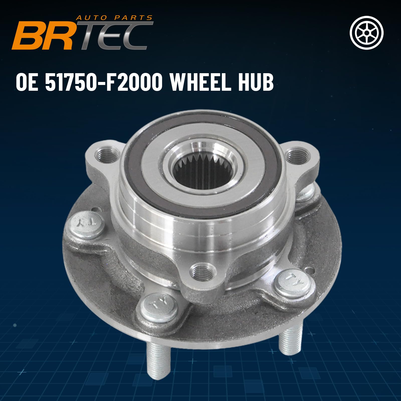 Wheel Bearing & Hub Assembly - Compatible With 2017-2020 Hyundai Elantra GT, 2017-2022 Ioniq, 2018-2023 Kona