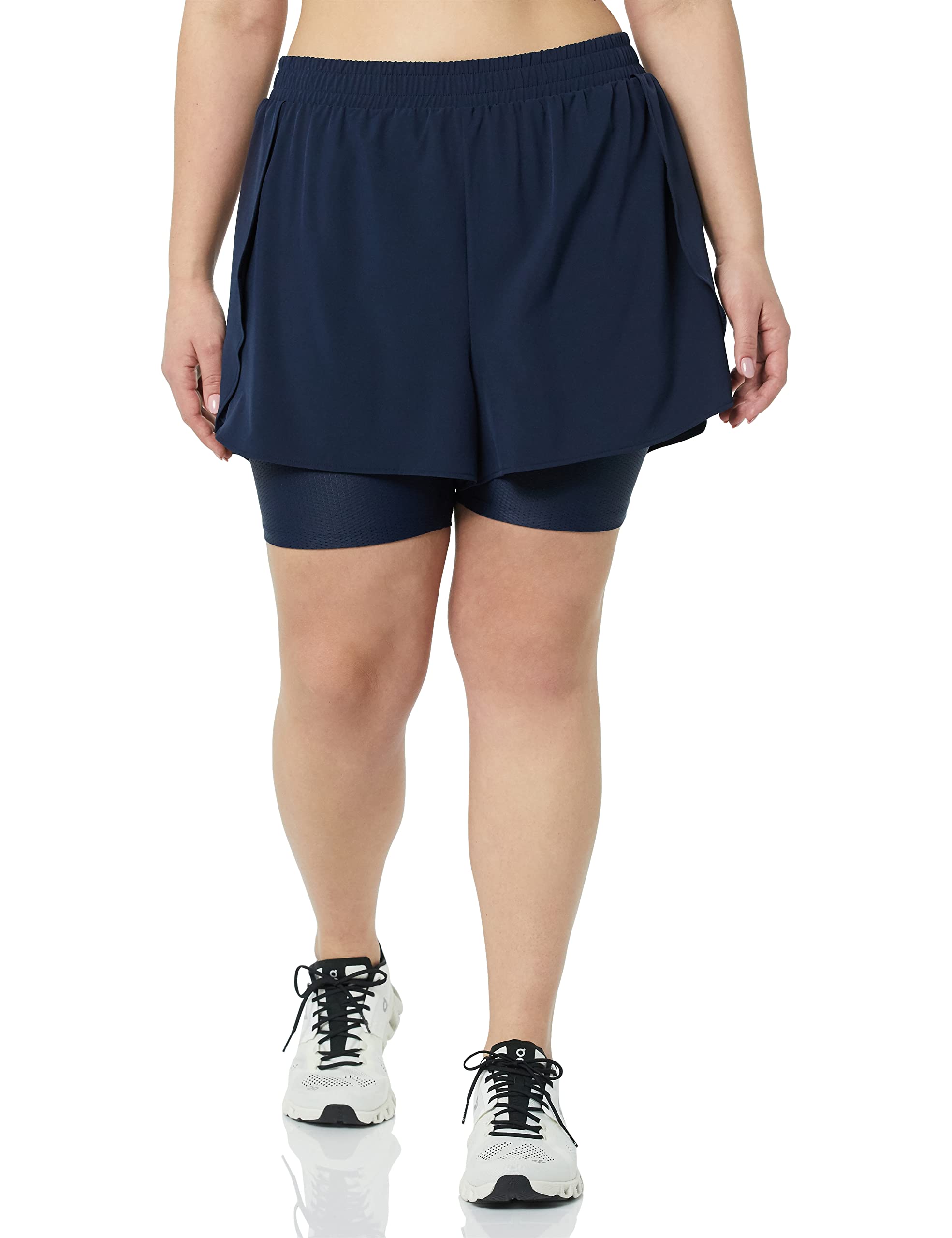 Amazon Essentials Pantalón Corto para Correr de Tejido Elástico de Doble Capa Mujer