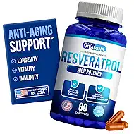 We Like Vitamins Resveratrol 1000mg per Serving - 60 Easy to Swallow Veggie Capsules - Natural Resveratrol Supplement 1000mg - Antioxidant Supplement Helps Support Immune System