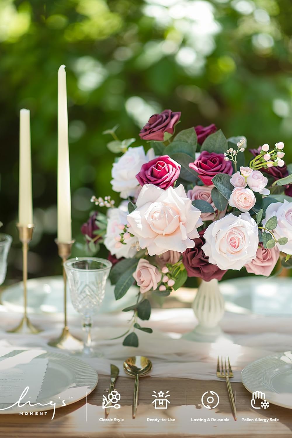 Ling's moment Artificial Flowers 16pcs Pale Pink Silk Roses with Stems, 3.5" Fake Shabby Blush Vendela Roses Bulk for DIY Wedding Bouquets Centerpieces Party Baby Shower Home Decoration - Image 3