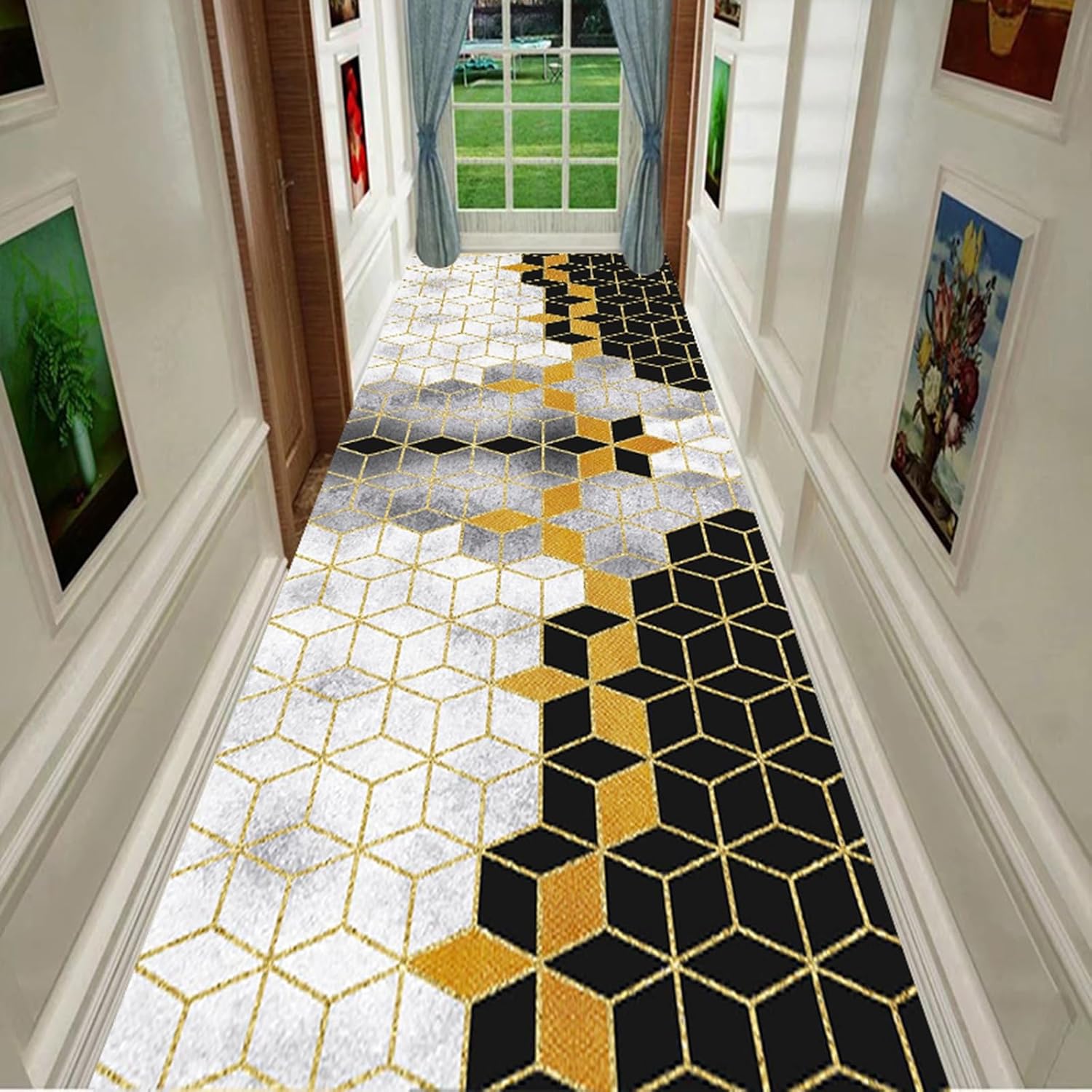 Non-Slip Hallway Runner Rug, 6mm Thick, Washable Indoor Area Rug for Living Room, Study, and Front Door Entry, Ideal for Home and Commercial Use