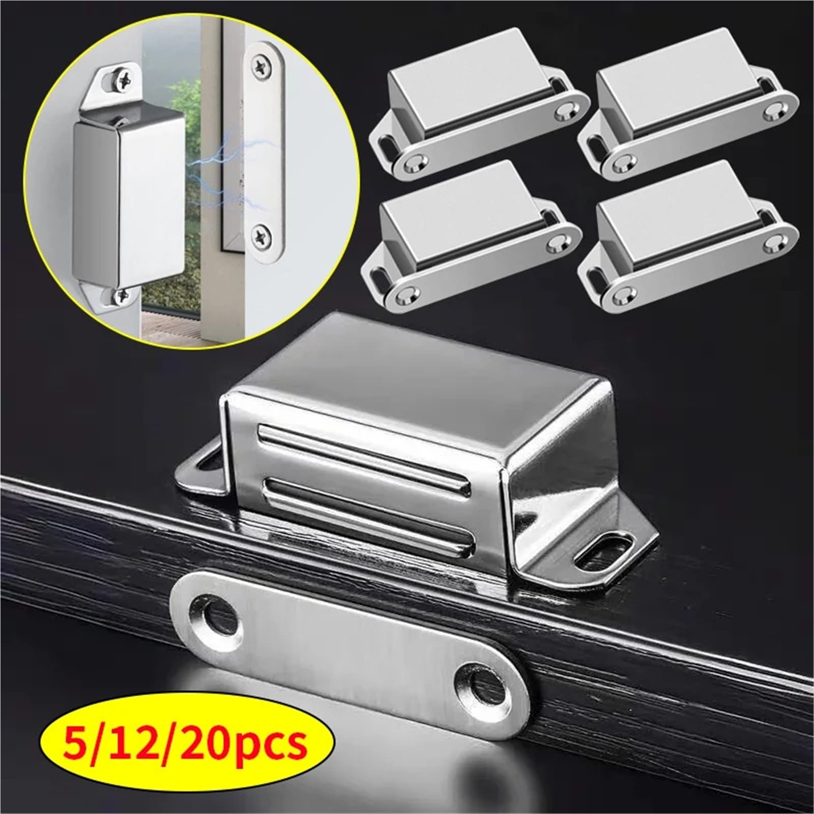 Türschnapper 5/12/20 Stück Türriegel, Adsorption, verwendet for Schränke, Kleiderschränke, Möbelschloss-Schnallen-Hardware(20pcs)