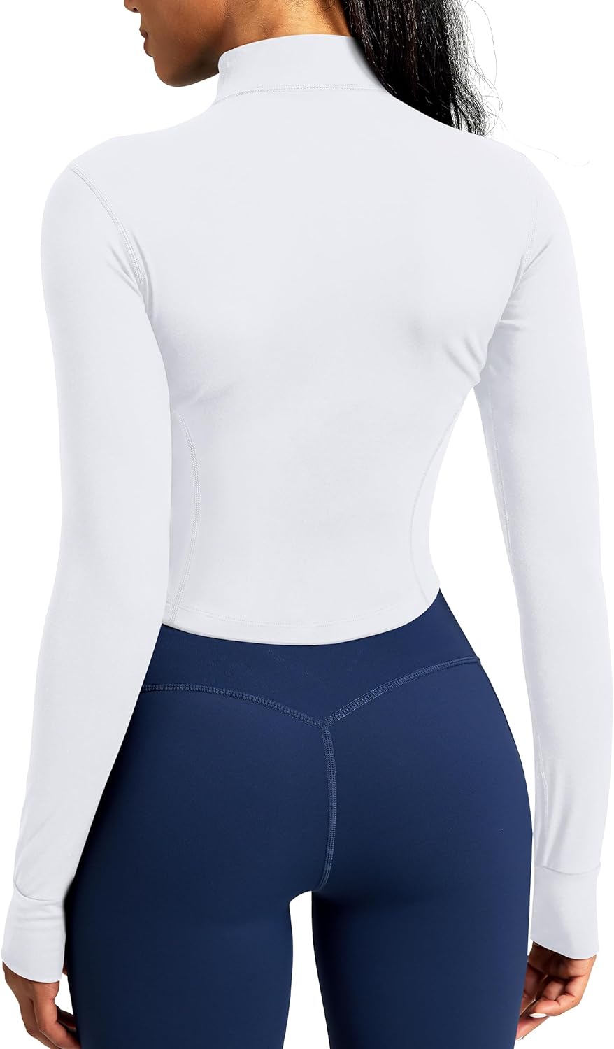 QUEENIEKE Women's Slim Fit Workout Jackets - Zip Up Athletic Running Jacket with Color-blocked Mesh & Thumb Holes - Image 2