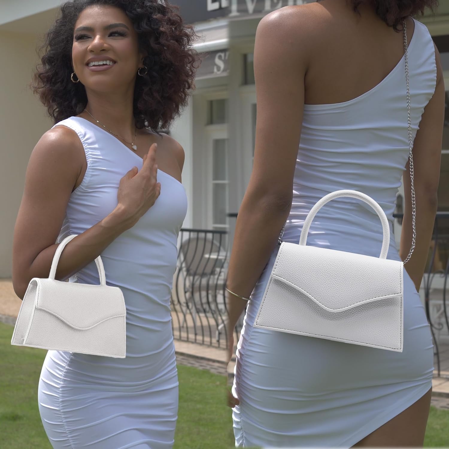 Milisente Women's Evening Bag Bridal Party Clutch Purses Cocktail Prom Handbags with Patent Leather - Image 2