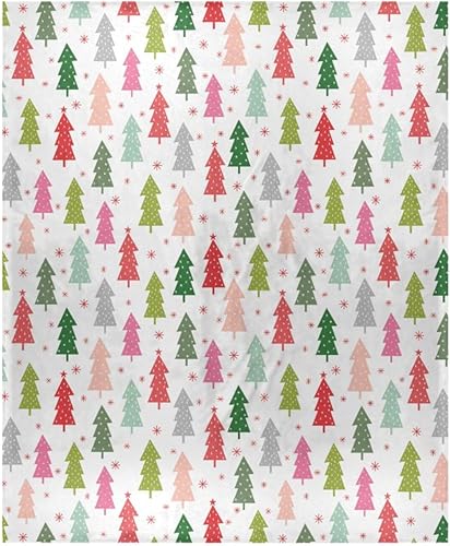 Manta de cama ultrasuave colorida con árbol de Navidad, cálida manta de franela de otoño para adultos y niños, manta de decoración del hogar, 50 x