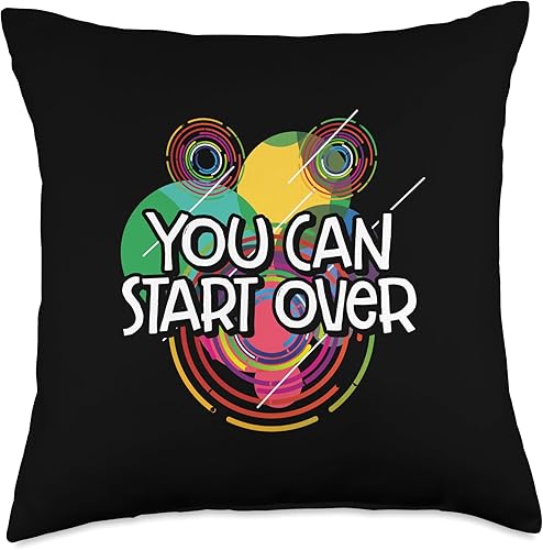 Miniatura 4 de You Can Start Over Motivational Quote Confidence Throw Pillow, 16x16, Multicolor