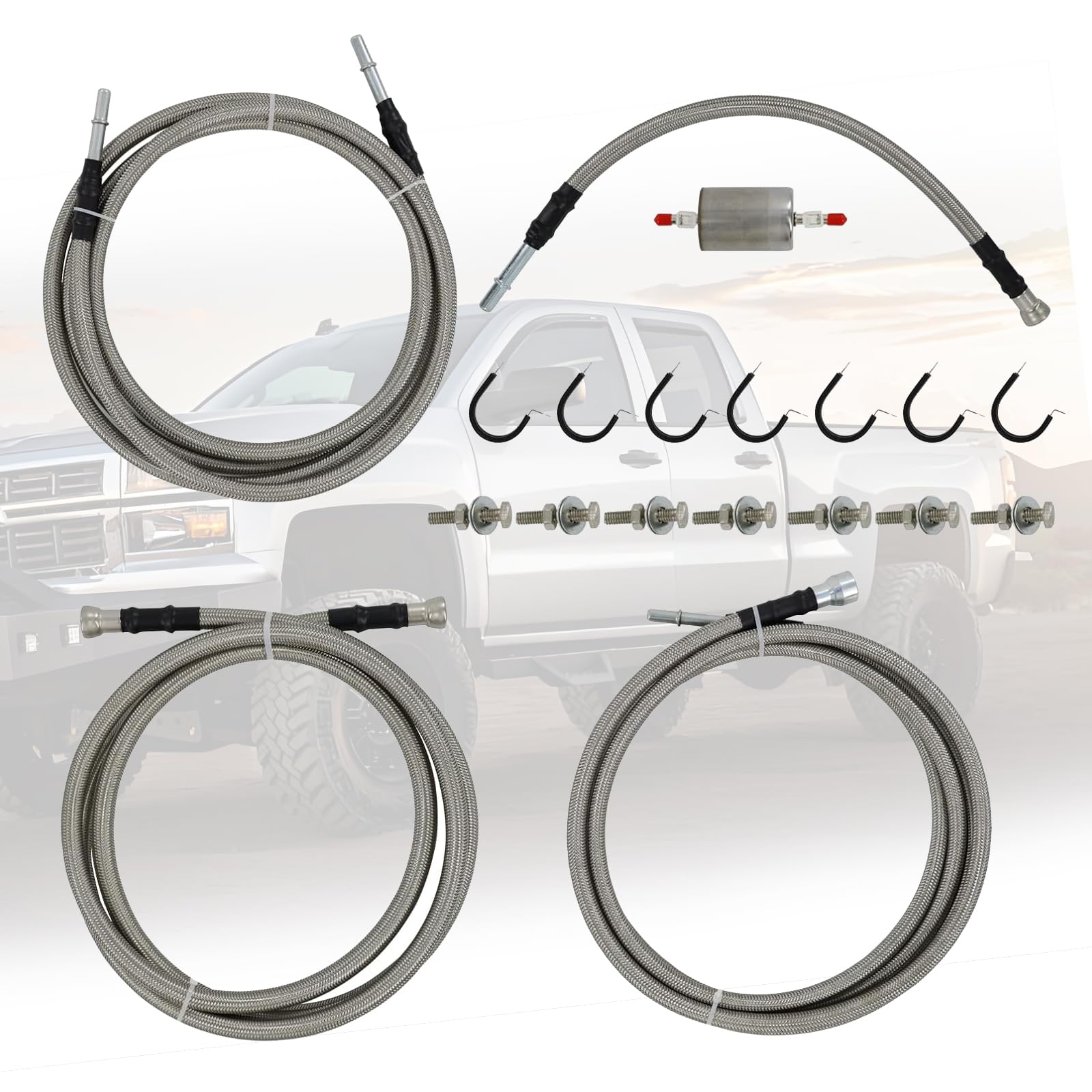 Línea de combustible de acero inoxidable para GMC Sierra 1500 V8