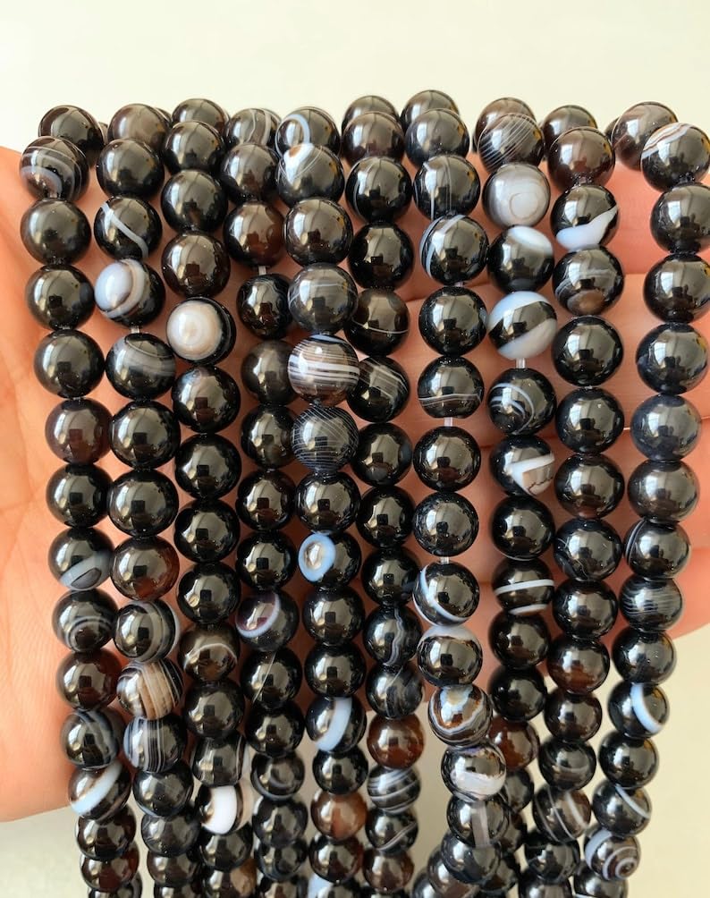 Perles en agate noire 6mm, le choix parfait pour offrir un bracelet personnalisé unique