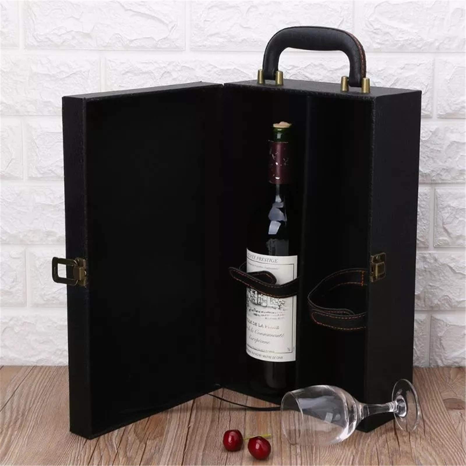 Boîte à Bouteilles de vin, Sac Luxe en Cuir, 2 Sacs fourre-Tout pour Home Bar Decor