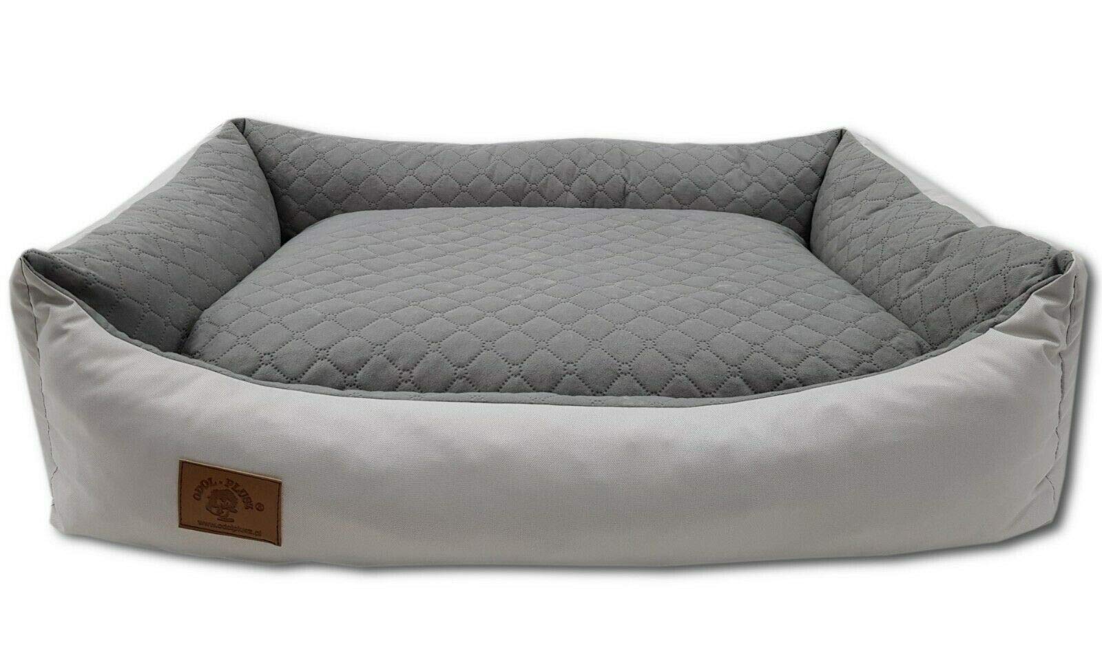 Odolplusz XXL - Hundebett für große Hunde - Hundekissen - Hundesofa mit Wendekissen | Bezug abnehmbar und waschbar (Grau)