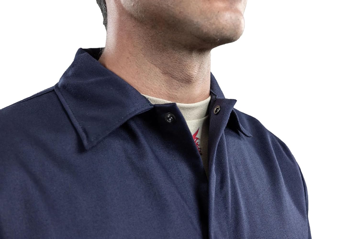 National Safety Apparel C09UJLCFSMD42 Food Processing FR Lab Coat, Medium, Navy