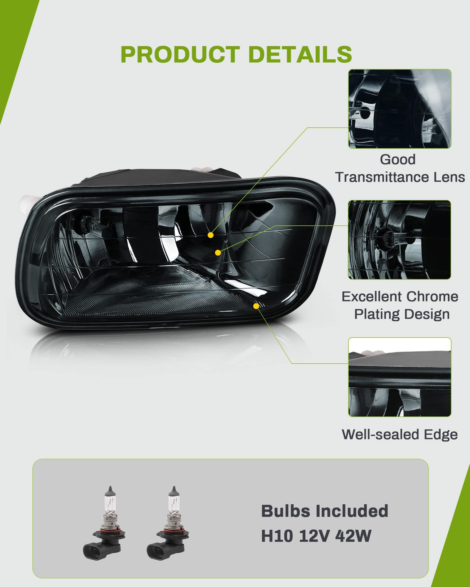 Tecoom LED Fog Lights For Dodge Ram – Super Bright, Waterproof, Easy Install (2009-2012 Models)