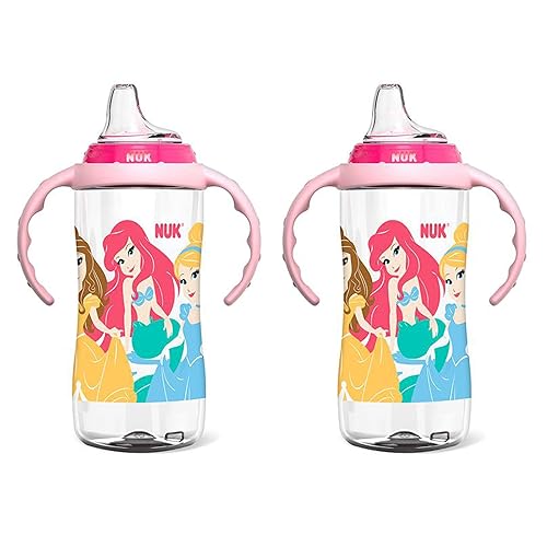 Miniatura 16 de NUK Taza para aprender, 10 onzas, más de 8 meses, 2 unidades, sin BPA, a prueba de derrames Reino Rosa,Reino Azul,Disney Princess,Frutas y