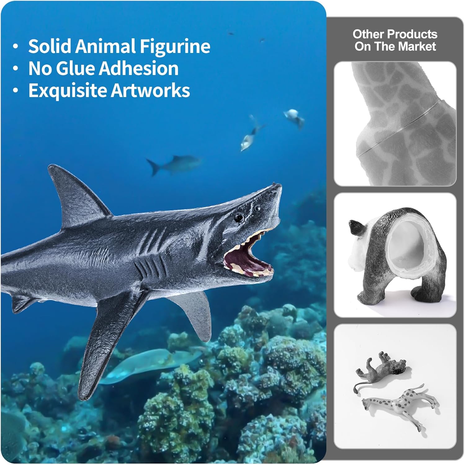 36PCS Sea Animal Toys with Shark, Whale, Octopus & Other Ocean Animal FigurinesToys for Kids, Ocean Theme Cake Toppers Party Favors Birthday Gift for Boys Girls