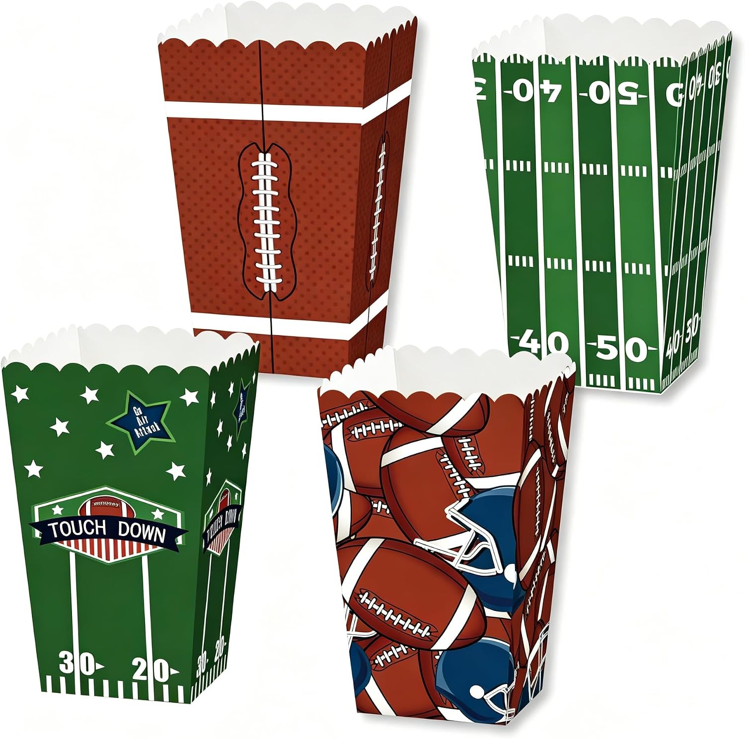 24Pcs Football Popcorn Boxes,Popcorn Containers for Sport Party Supplies