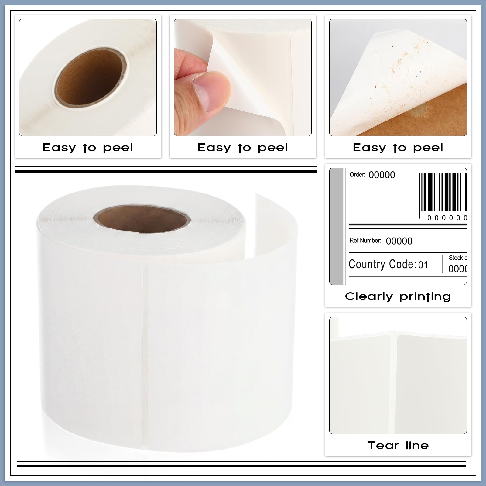 Dunzoom Lot de 10 500 étiquettes d'expédition thermiques pour imprimante thermique, 10 x 15 cm, 350 feuilles par rouleau, qualité commerciale (30 rouleaux)