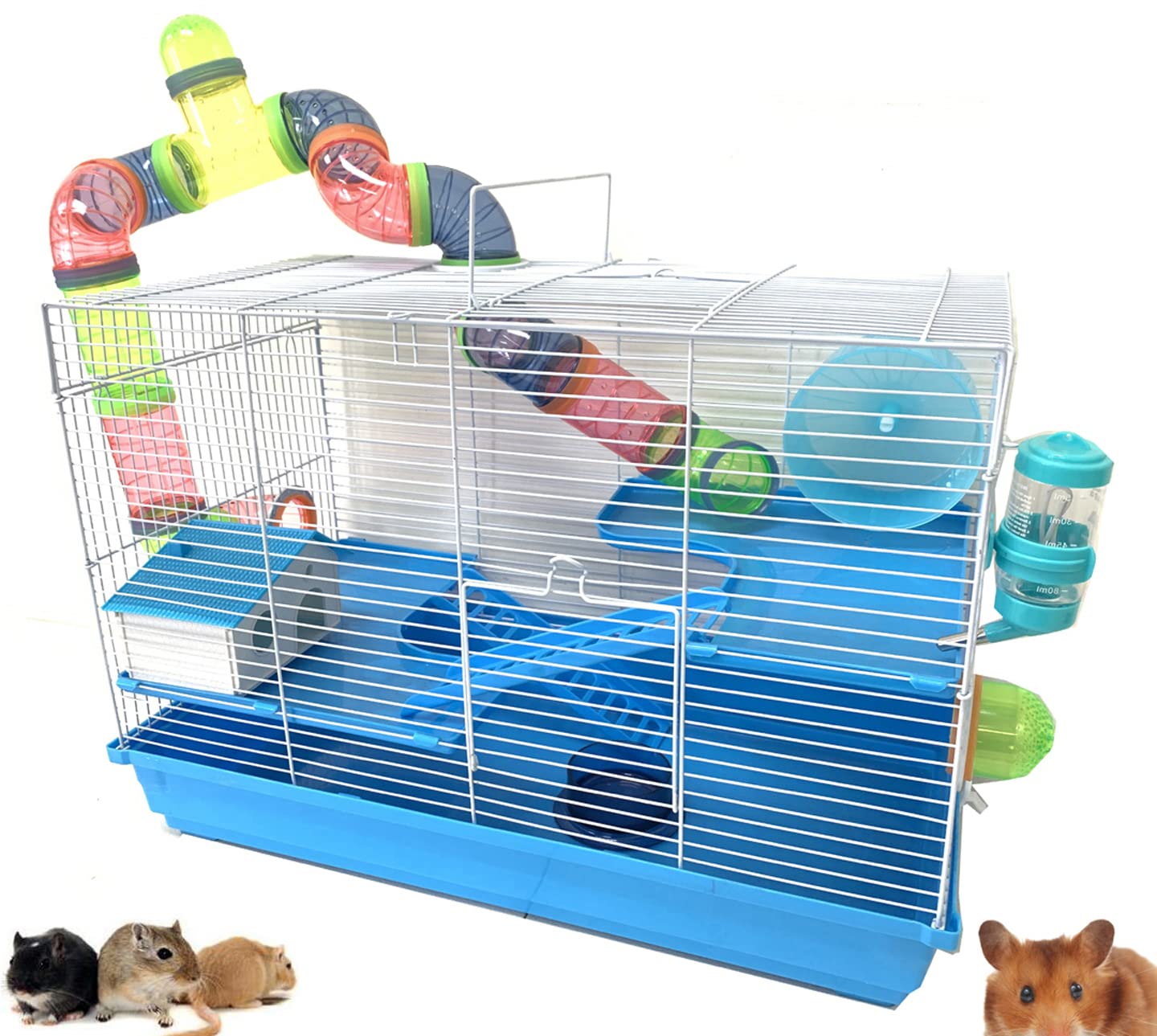 Large Blue Hamster Mansion Cage -14