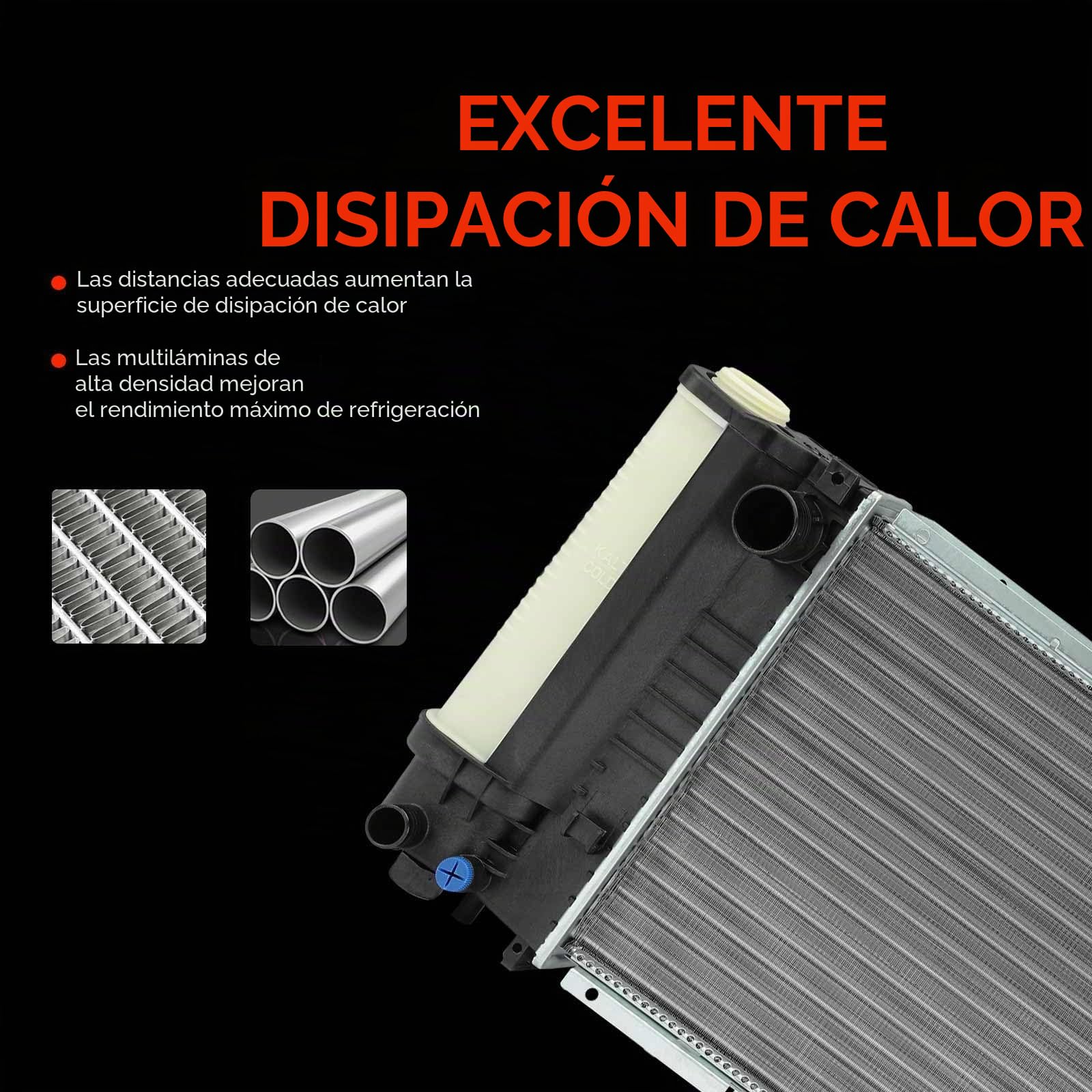 Frankberg Radiador enfriador de agua enfriador de motor transmisión | Compatible con: Serie 3 Compact E36, Serie 3 Touring E36, Serie 3 E36, Serie 3 Convertible E36, Serie 3 Coupé E36