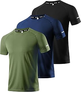 1, 3, 5 or 7er Pack Sport Tshirts Herren Kurzarm T-Shirts Funktionsshirt Laufshirt Schnelltrocknend Atmungsaktive Sport Shirt Sommer Fitnessshirt Trainingsshirt für Running Workout Bodybuilding