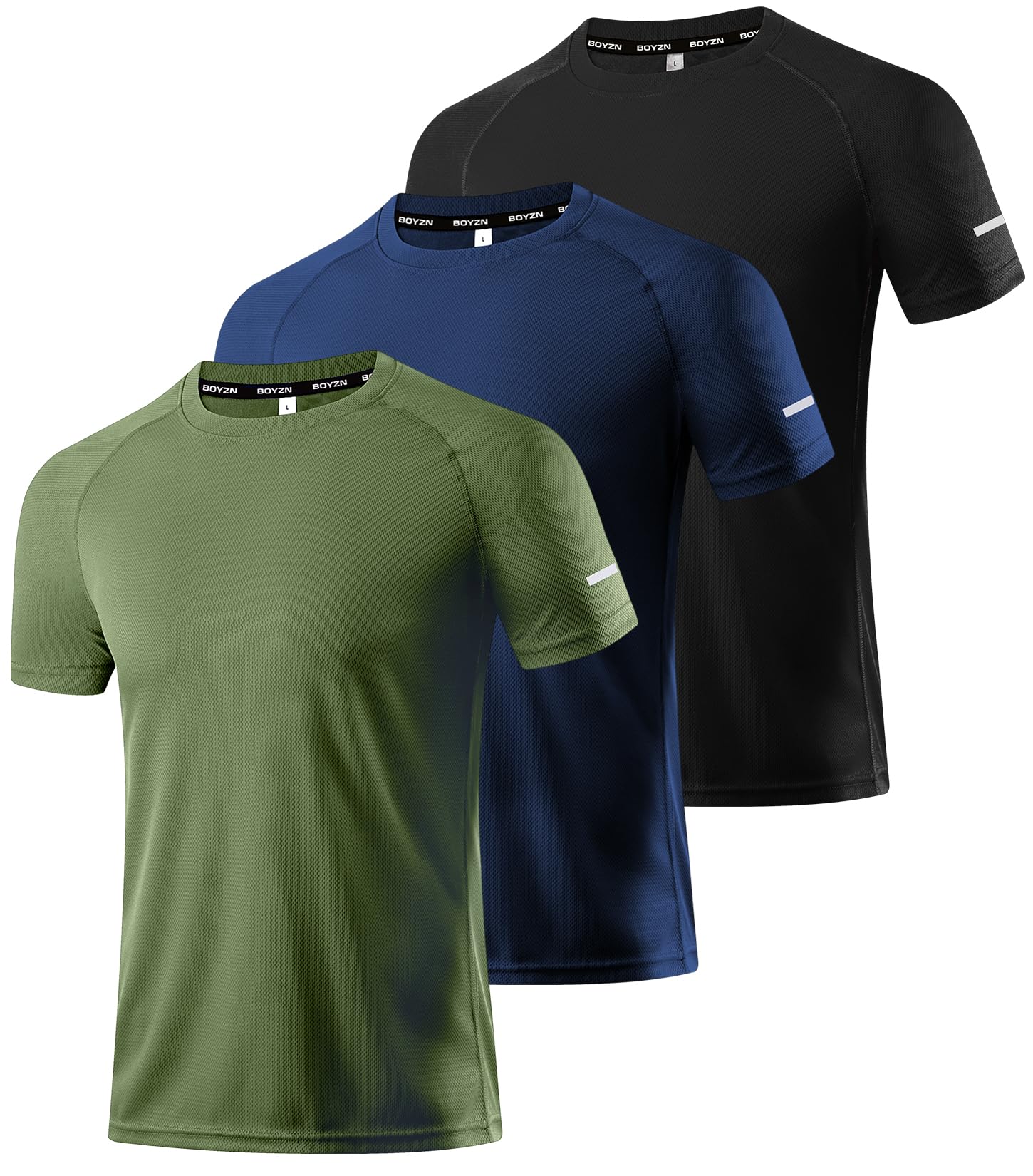 Boyzn 1, 3, 5 or 7 Pack Men's Workout Running Shirts, Dry Fit Moisture Wicking T-Shirt, Gym Athletic Short Sleeve Tee Shirts