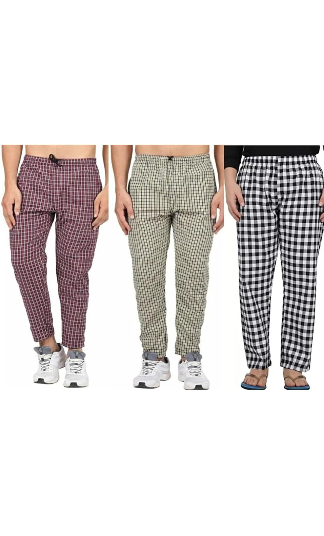 awala fashion Men cotton Pyjama pack of 3 red yellow black-picture-45