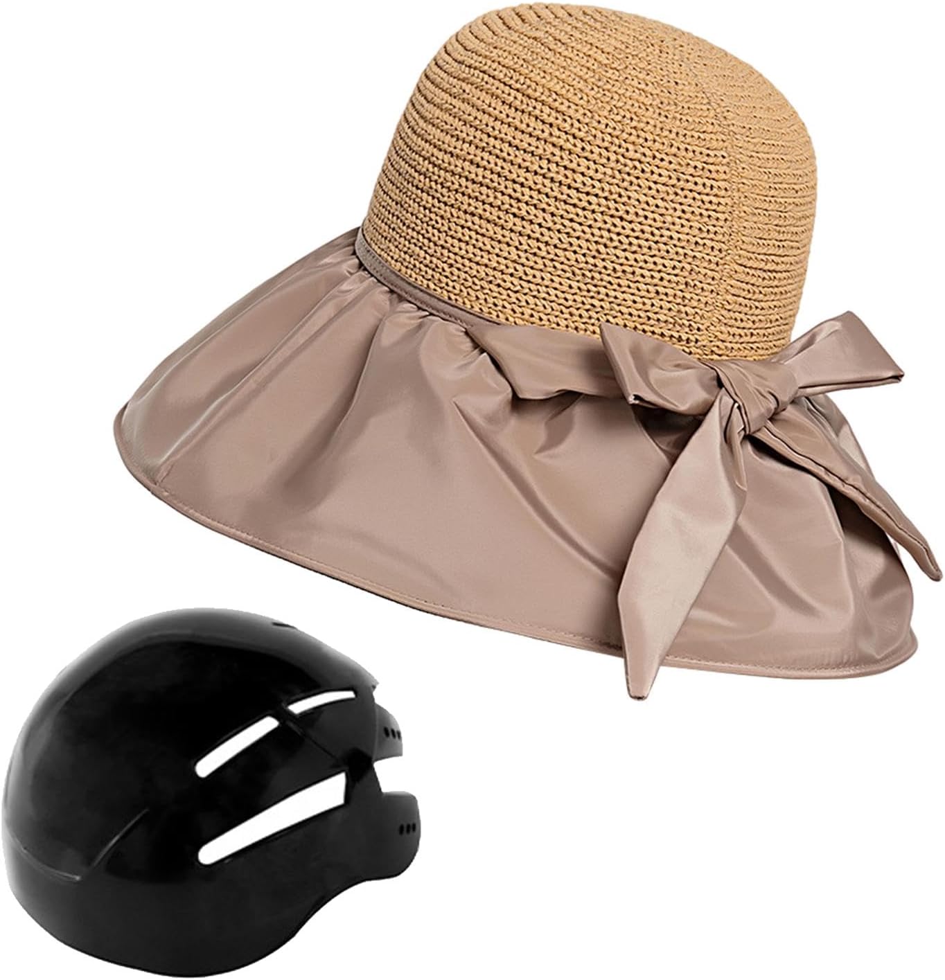 Bicycle Helmet Hat Shaped Helmet Safety 58-60cm Sun Hat Bike Helmet Hat Type Helmet for Women's Unisex School Cycling Riding
