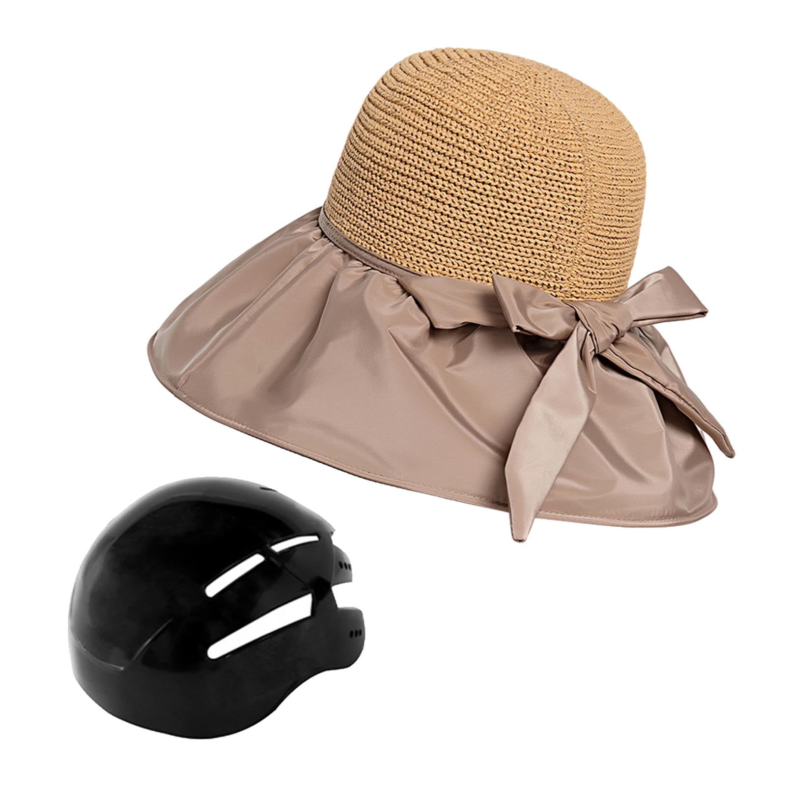 Bicycle Helmet Hat Shaped Helmet Safety 58-60cm Sun Hat Bike Helmet Hat Type Helmet for Women's Unisex School Cycling Riding