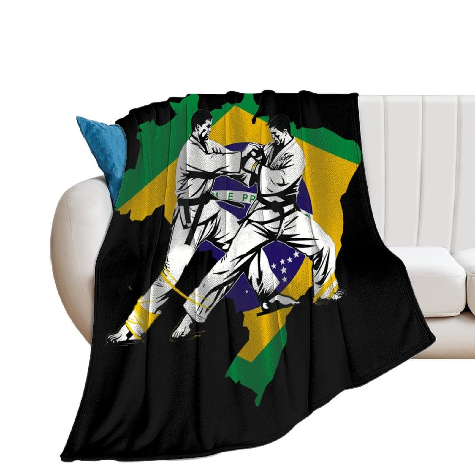 NCLQVJXZKHW Brazilian Jiu-Jitsu Brazil Flannel Blanket Soft Throw Blankets Bed Couch Sofa Travel