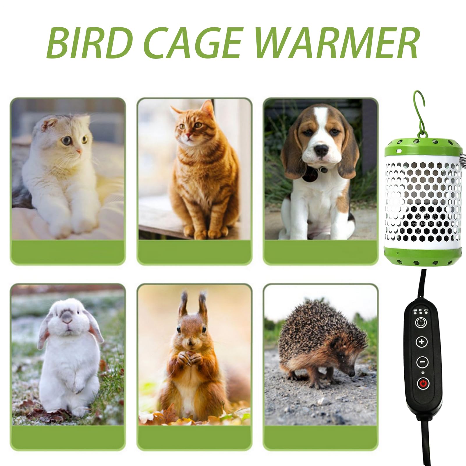 Bird Heat Lamp - 12,5 x 8,5 x 8,5 cm Energy-Saving Safety Lamp, Anti-Scald Heating, Metal Builtion | Rettili Snakes Lizards Frogs Parrots Chicken Coop Bathroom Terrarium Pet Heater