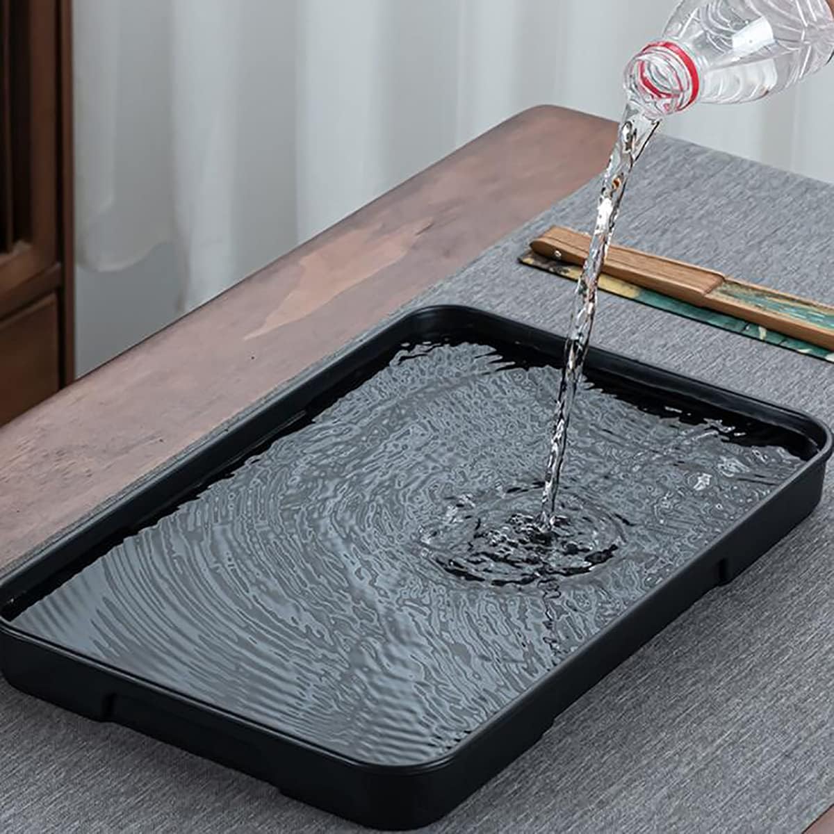 Home Tea Tray Water Storage and Drainage Design Tea Tray Hollow Window grilles Detachable Kung Fu Tea Set Garden Tea tableA (A)