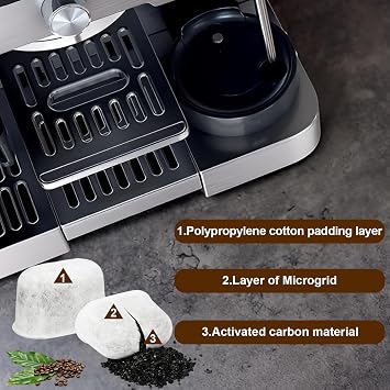 10 Pack Water Filter Inserts for Ninja Luxe Cafe Accessories Activated Carbon Filter for Coffee Machine, Compatible with Ninja Luxe Café Premier Espresso Machine ES601UK & Pro Series ES701UK
