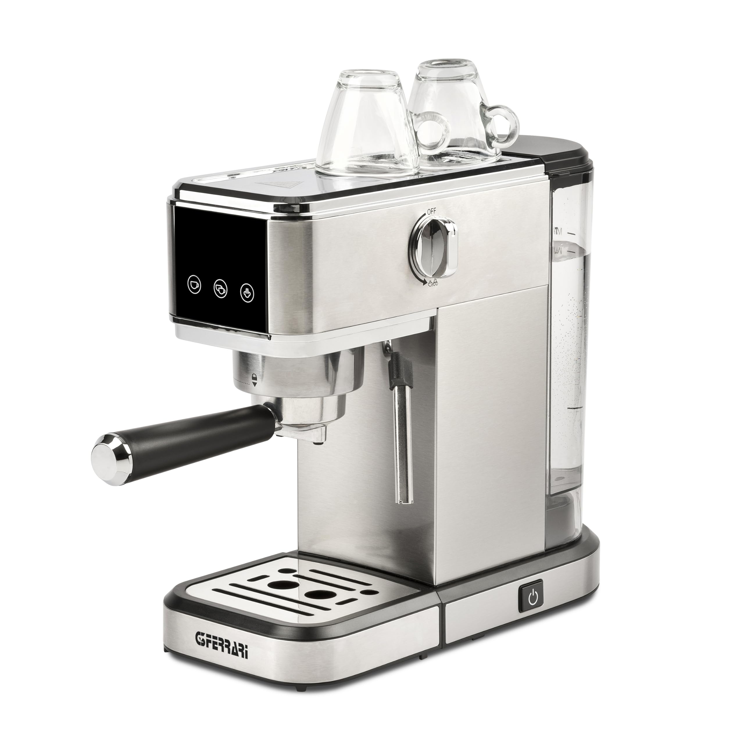 G3 Ferrari G10189 Tiffany Macchina da Caffè Espresso,15 Bar, Scaldatazze, Compatibile con Cialde e Caffè in Polvere, Funzione Standby e Sleep, Cappuccinatore, 3 Filtri INOX, Serbatoio 1L