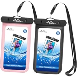 Funda Para Agua Huawei P30 Pro MoKo Funda Impermeable Universal, 2PZS IPX8 Bolsa Estanca para iPhone 14/14 Pro Max/13/12/11 Pro MAX Mini, Galaxy S22/S21/20 Plus Ultra, Note 20/10, Huawei P50, Xiaomi 12/11,Mi 11- Negro + Perla Rosa
