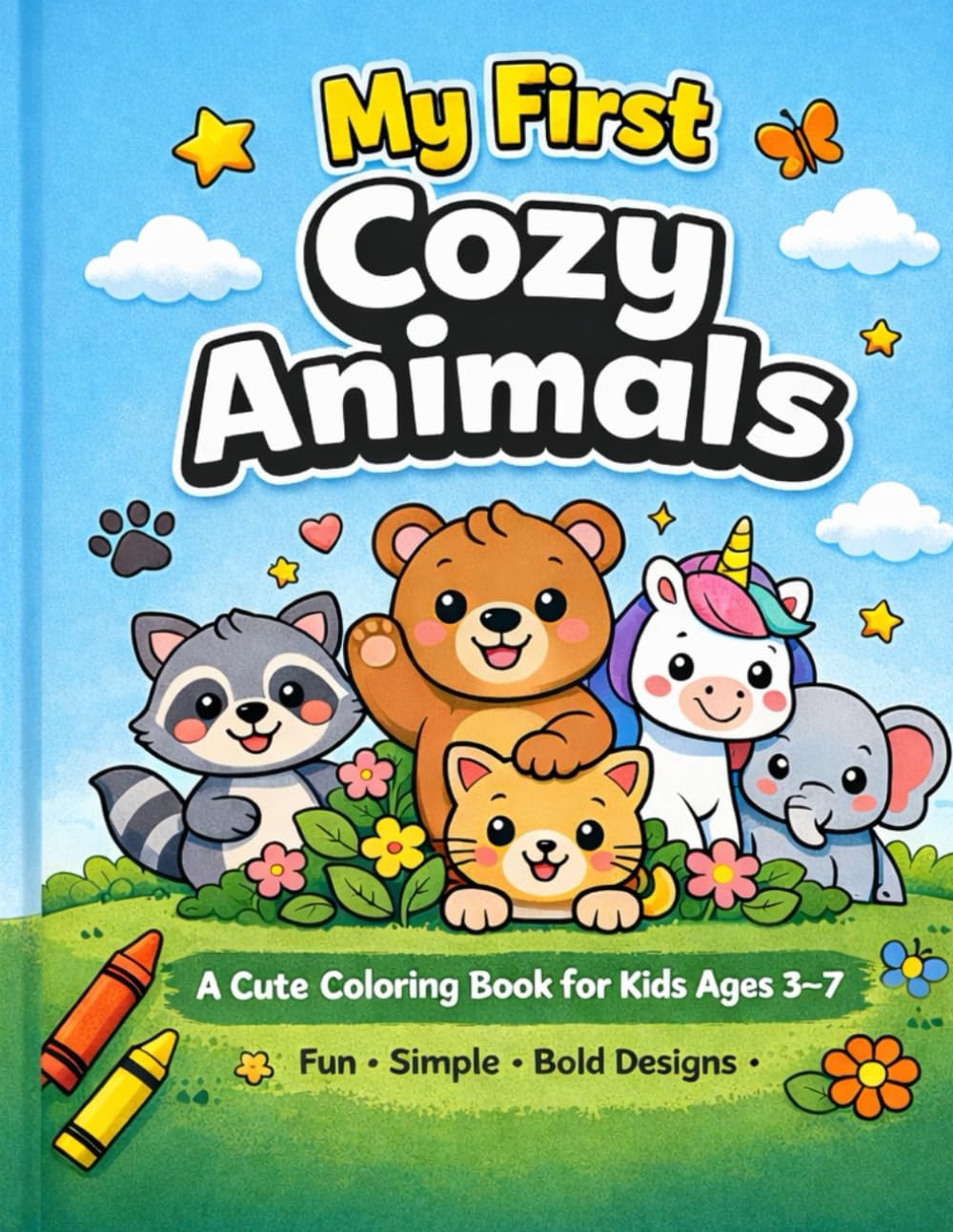My First Cozy Animals Alphabet Coloring Book: A Fun and Easy Learn-to-Color Animal Book with Big Simple Designs, Traceable Letters A–Z, and Bold Lines for Toddlers & Preschool Kids Ages 3–7